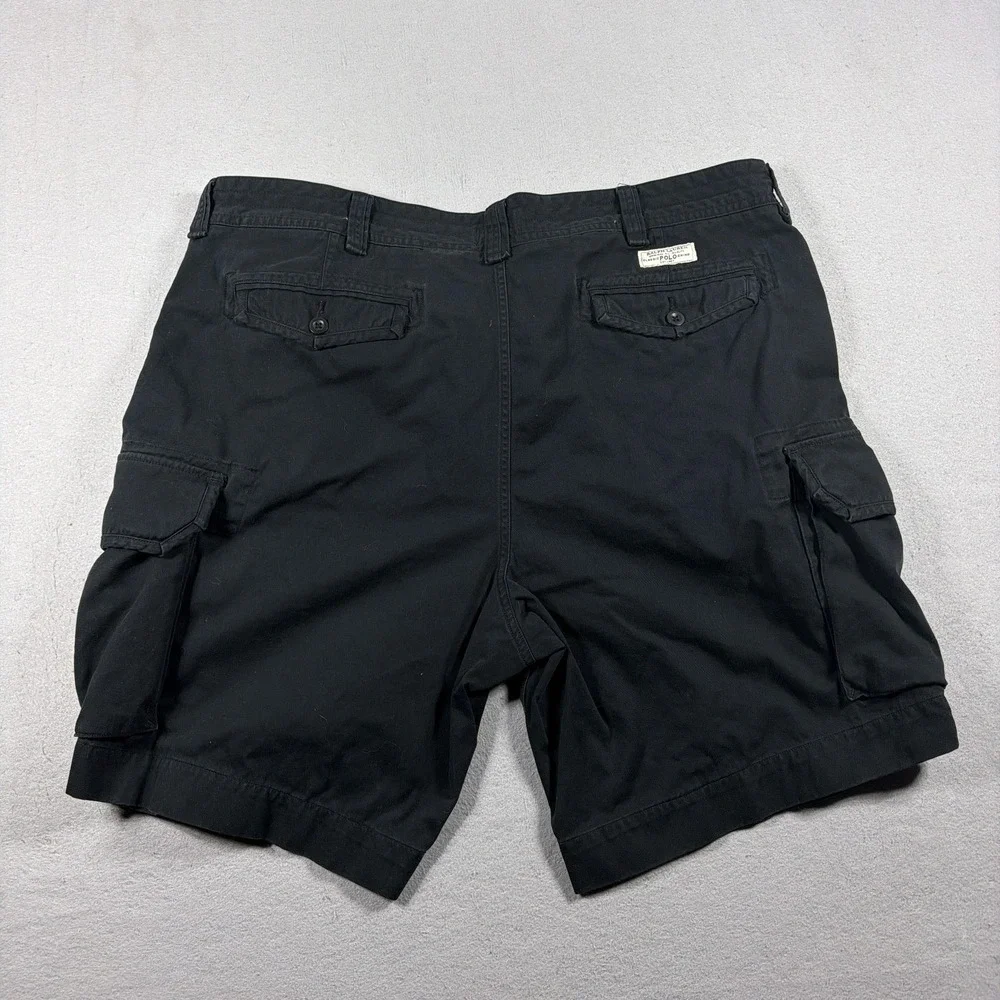 Polo Ralph Lauren Cargo Shorts Mens 46 Black Canvas Classic Fit 11 In Inseam